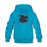 Young Black & Gifted Kid's Hoodie - turquoise