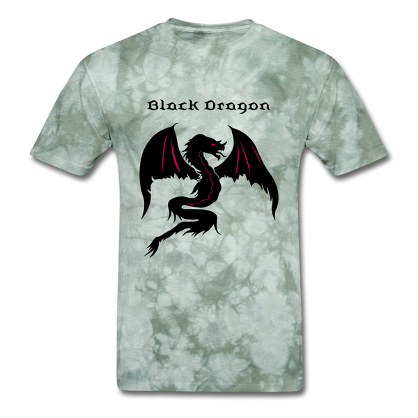 Black Dragon T-shirt - military green tie dye