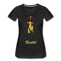 Women's Bastet Cat Goddess Premium Organic T-Shirt - black