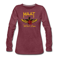 Maat Women's Slim Fit Long Sleeve T-Shirt - heather burgundy