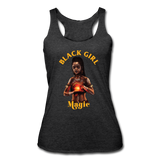 Black Girl Magic Tri-Blend Racerback Tank - heather black