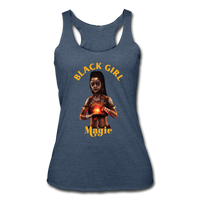 Black Girl Magic Tri-Blend Racerback Tank - heather navy