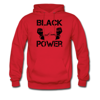 Men's Black Power Hoodie - red