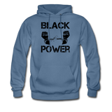 Men's Black Power Hoodie - denim blue