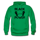 Men's Black Power Hoodie - kelly green