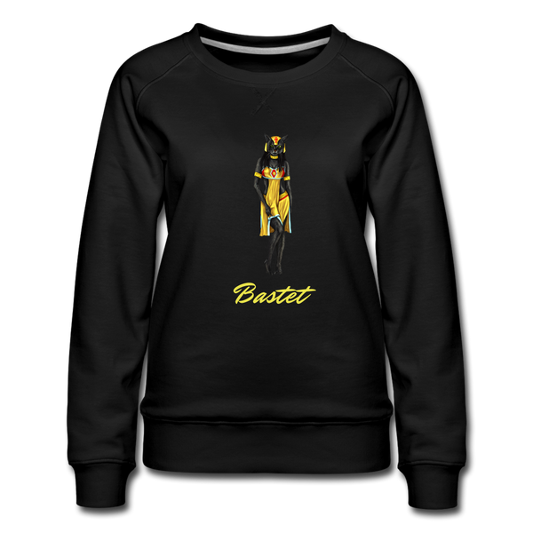 Bastet Cat Goddess Sweatshirt - black