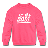 Children's The Boss Crewneck Sweatshirt - neon pink