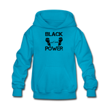 Kids' Black Power Hoodie - turquoise