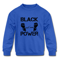 Kids' Black Power Crewneck Sweatshirt - royal blue