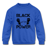 Kids' Black Power Crewneck Sweatshirt - royal blue