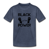 Children's Black Power T-shirt - heather blue